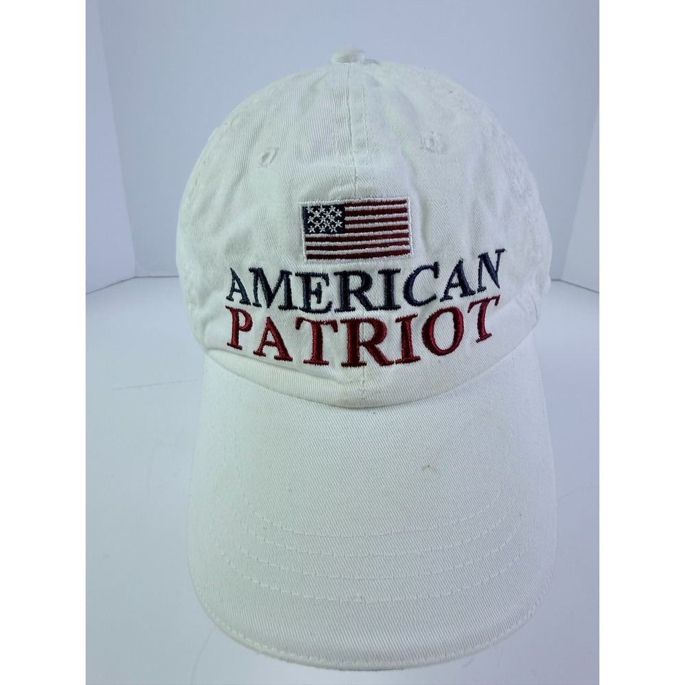 American Patriot US Flag Baseball Cap White Adjustable Hat Patriotic Mens Womens
